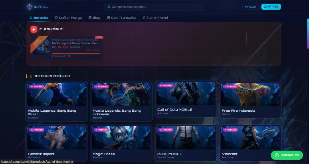 Store Top Up Game & PPOB Otomatis