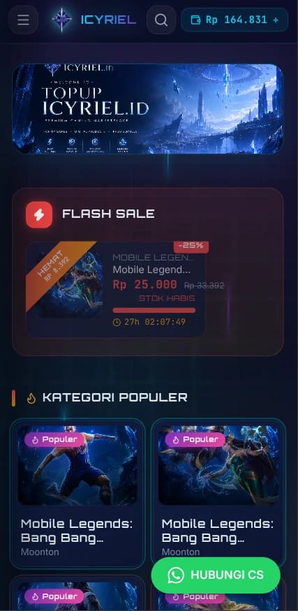 ICYRIEL.ID Top Up Platform